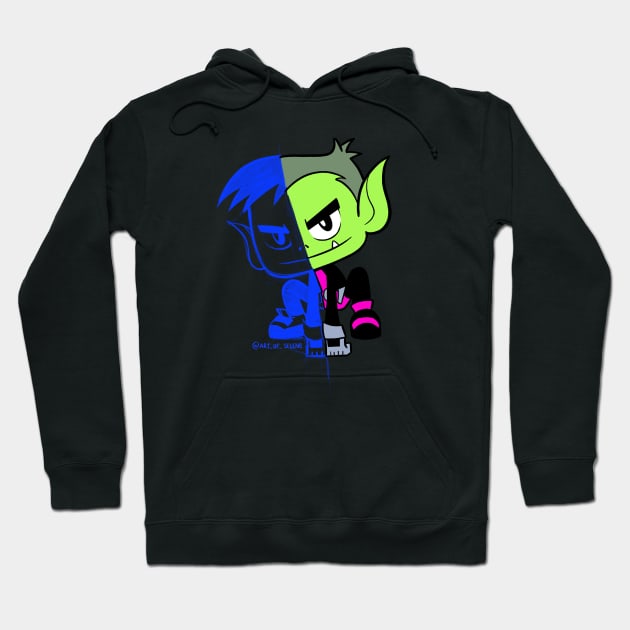 Beast boy Hoodie by Art_of_Selene